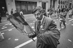 Augusto Pinochet supporter at SI rally during plebiscite Yes/No vote campaign in September 1988