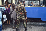 A Croatian militiaman in the center of Zagreb in September 1991