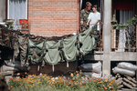 Couple inside a Yugoslav federal army barracks in September 1991