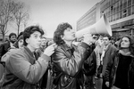 Students strike against Devaquet minister reform draft in Nanterre University on november 1986