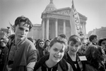 High school students demonstration against Devaquet minister reform draft in the Quartier Latin on november 1986