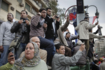 Demonstrators protest against President Mubarak's regime on Tahrir Square on Sunday February 6 2011