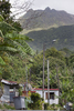 Houses by the La Soufriere volcano on March 2009