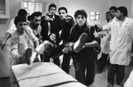 Ahli Arab hospital, young Palestinian wounded during a demonstration in December 1988
