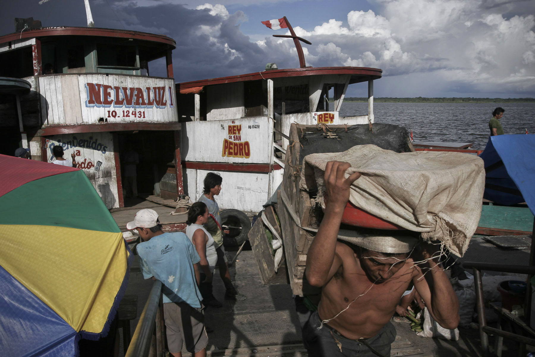 The commercial harbour on the Amazon River on April 2005