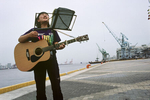 Young singer in the Kobe harbour in May 1999