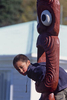 A Maori child plays by the marae, traditional meeting place in May 2000