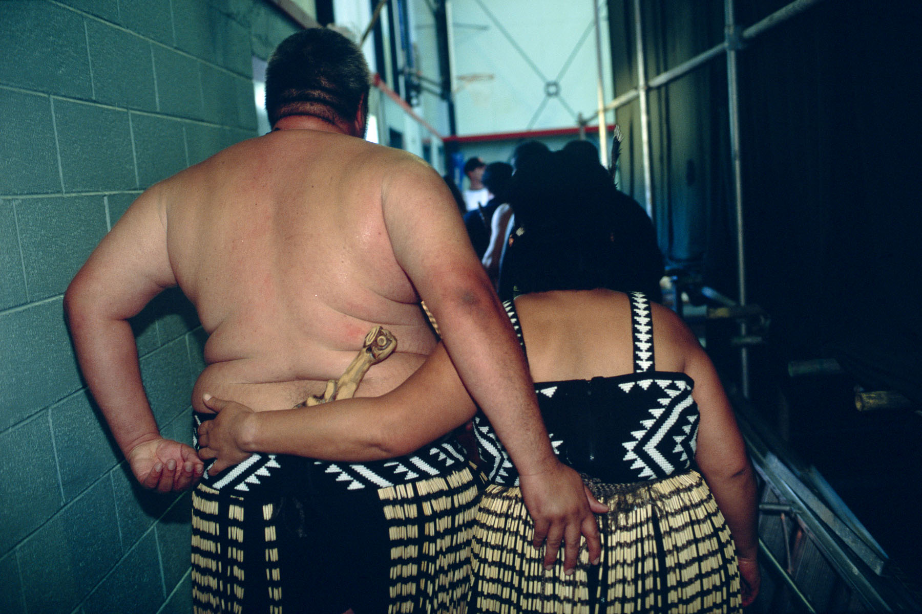 Haka performers attend the Kahungunu festival, a Maori culture folk arts festival in May 2000