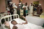 Believers of the Haiti First Christian Church visiting the sick at the Carrefour-Feuille sanatorium hospital in November 2003
