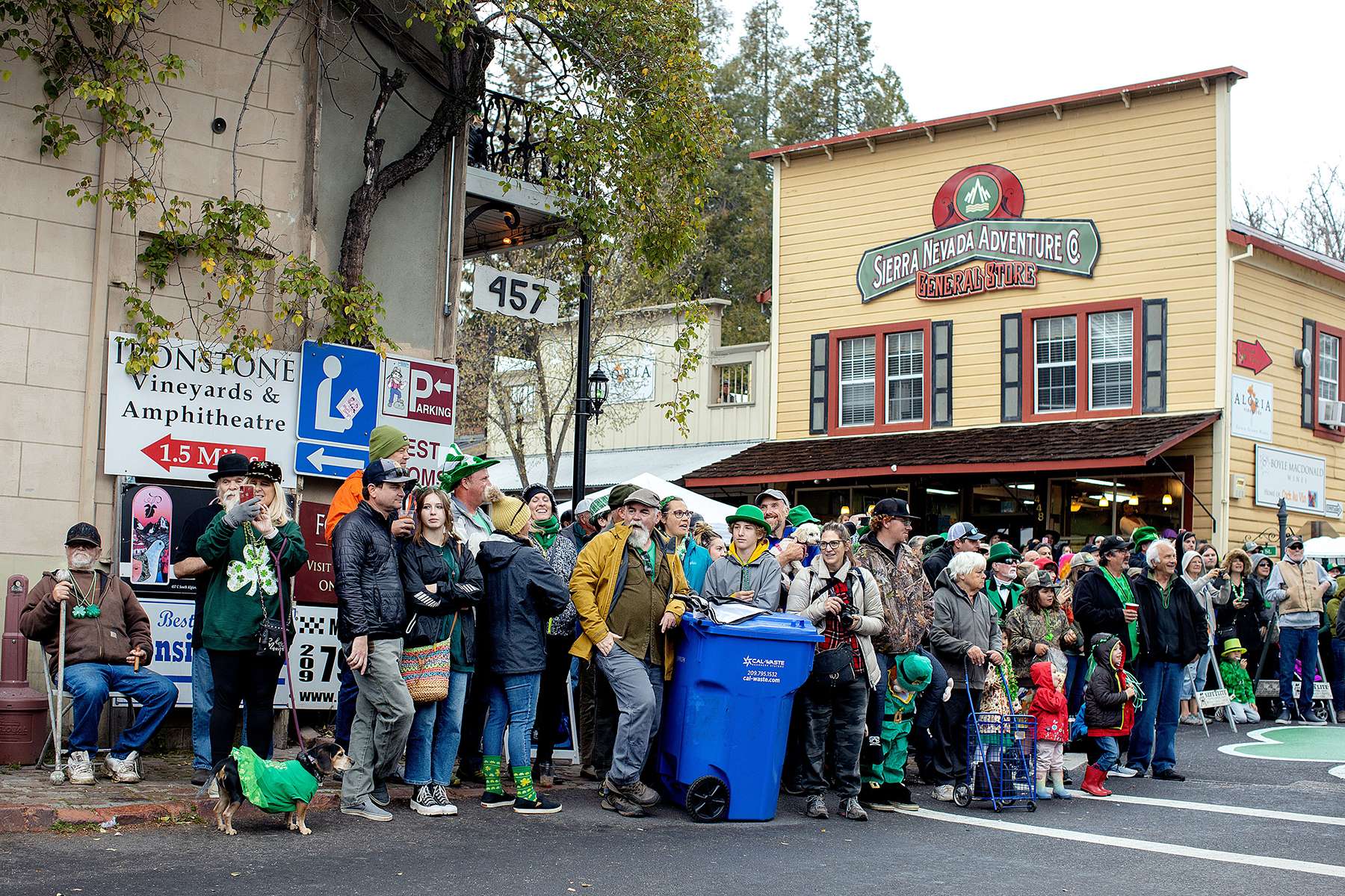 Visitors to Murphys Irish Day celebration, line the streets of the town to watch the parade in Murphys, California on March 19, 2022. This was the town’s 29th Irish Day, making a return after two years of Covid-19 cancellations. According to Murphys Business Association, the event was originally started to gain exposure for the town.