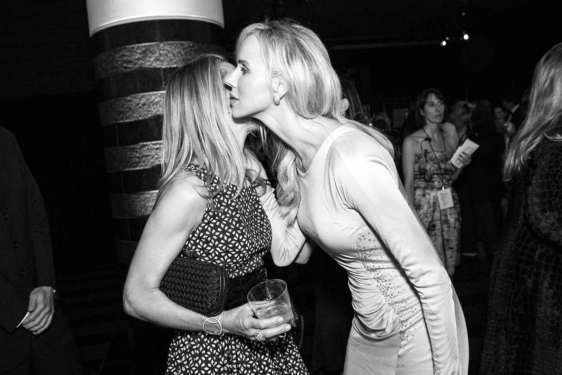 Vanessa Getty leans in to speak with her friend Juliet de Baubigny during cocktail hour at the Modern Ball, a fundraiser for the San Francisco Museum of Modern Art, in San Francisco, Calif., on Wednesday, April 24, 2012.This photograph is of a candid moment and was not directed in any way.
