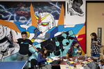 Computer science student and frequent hacker Danny Hyun Cho (left) takes a Ping-Pong break while working on a project with his team at AT&T’s Entertainment Hackathon at Hacker Dojo in Santa Clara, Calif., on July 28, 2018. Hacker Dojo is a community center and hacker space for those interested in technology. 