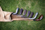 Hickory golf clubs on the green. By Vermont photographer Monica Donovan for Kingdom Magazine