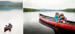Mother and child in canoe, boating at Kezar Lake, Maine. by Vermont photographers at Reciprocity Studio, Burlington