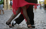  Two Argentines practice their Tango movements during an antiques fair in San Telmo. 
