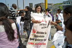 Activists hand out leaflets denouncing the racist depiction of Afro-Peruvians on national television shows.
