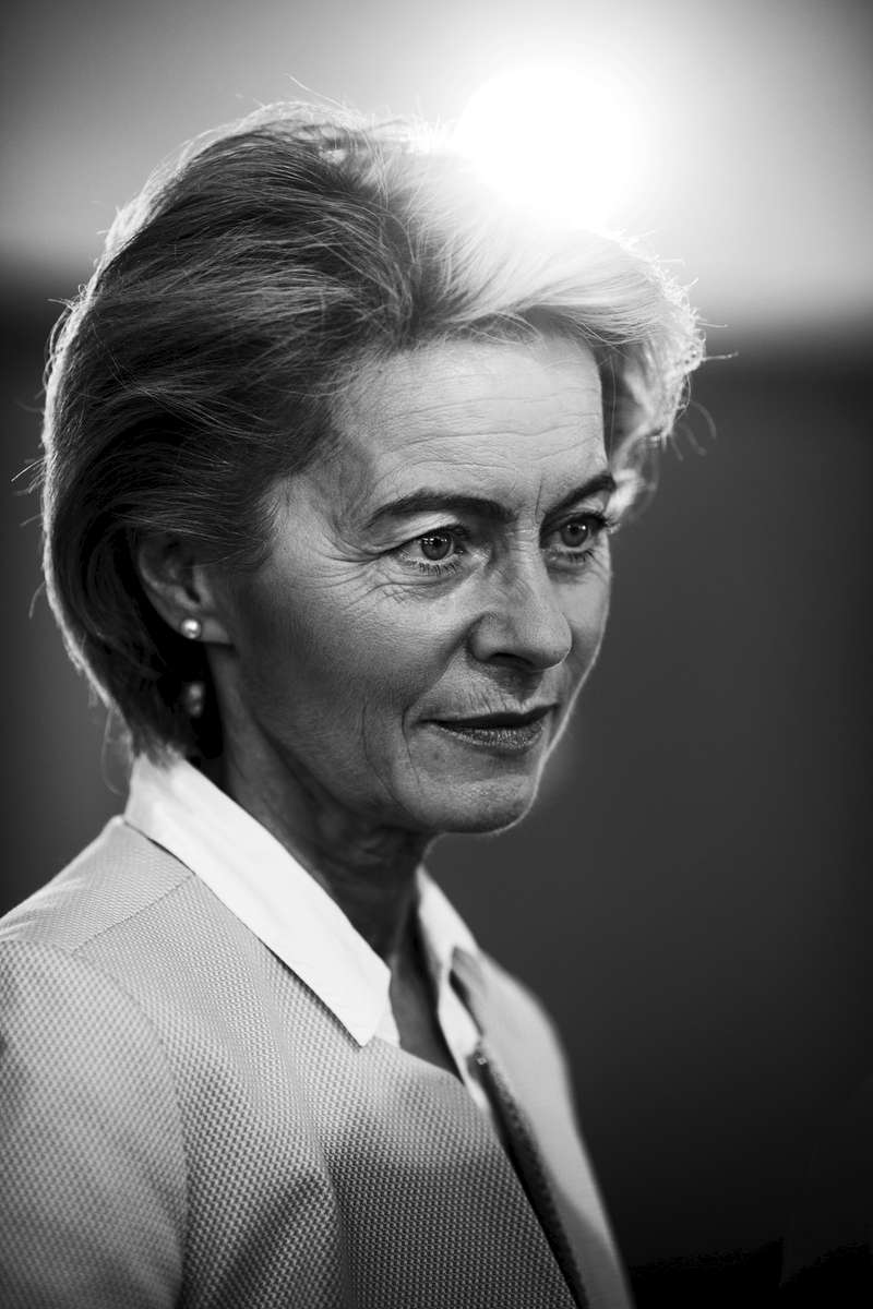 August 02, 2017 - Berlin, Germany: German Defence Minister Ursula von der Leyen arrives for  the weekly cabinet meeting as Germany's car industry faces existential crisis after the emissions scandal and the cartel investigation. Images are digital altered and filtered. (Hermann Bredehorst / Polaris)