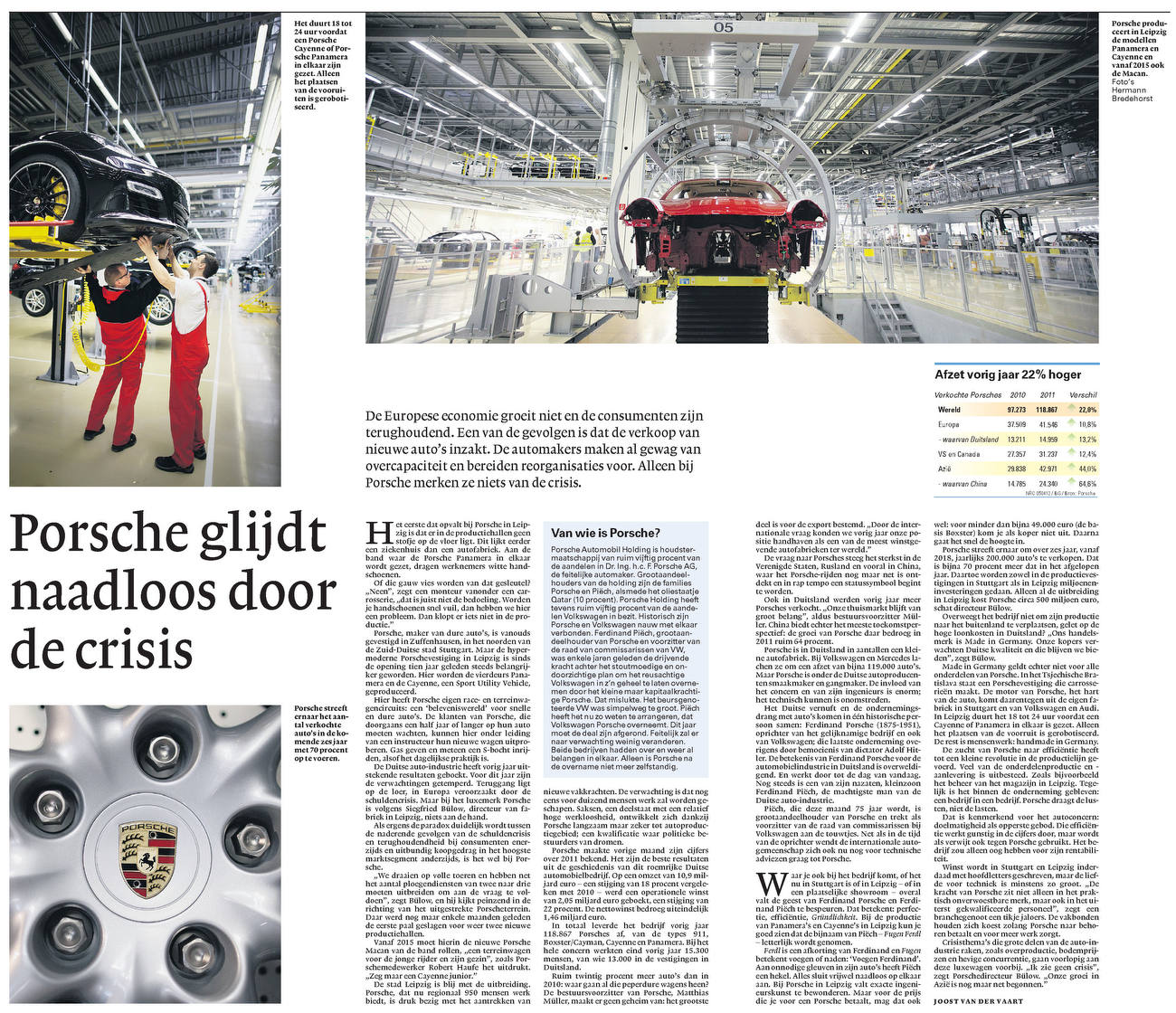 NRC Handelsblad, Holland, 25.12.2012, Porsche 