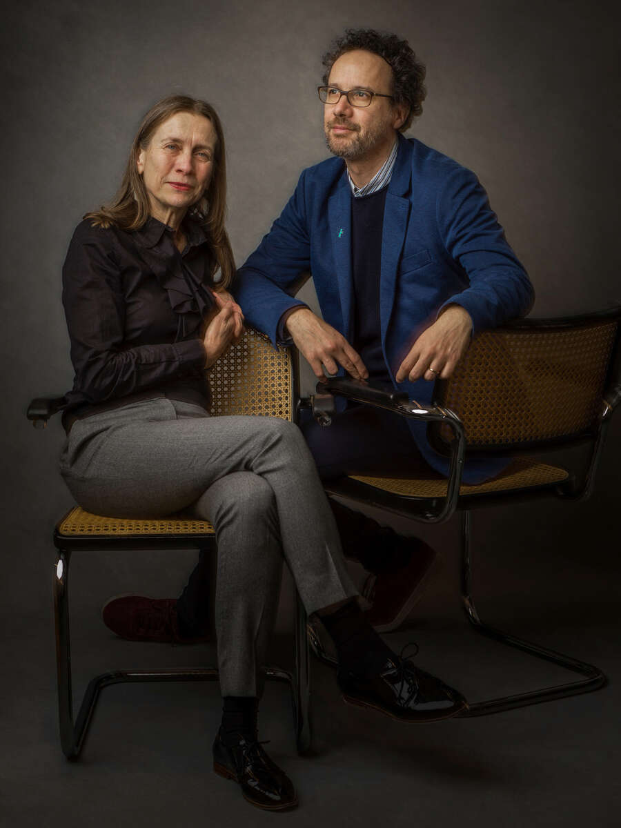 February 14, 2020 - Berlin, Germany: The new managing director of the Berlinale film festival Mariette Rissenbeek (L) and the new artistic director of the Berlinale film festival Carlo Chatrian pose prior to talks with journalists for a short portrait shoot - The 70th edition of the film festival will take place from February 20, 2020 to March 1, 2020. Carlo Chatrian, is the former head of the Locarno Film Festival, and Mariette Rissenbeek, is the former managing director of the films promotion agency German Films. They have been officially confirmed as the new co-heads of the Berlinale International Film Festival early 2019. Rissenbeek and Chatrian succeed  German director of the Berlinale Film Festival Dieter Kosslick who ended his mandate after the 69th Berlinale film festival. 