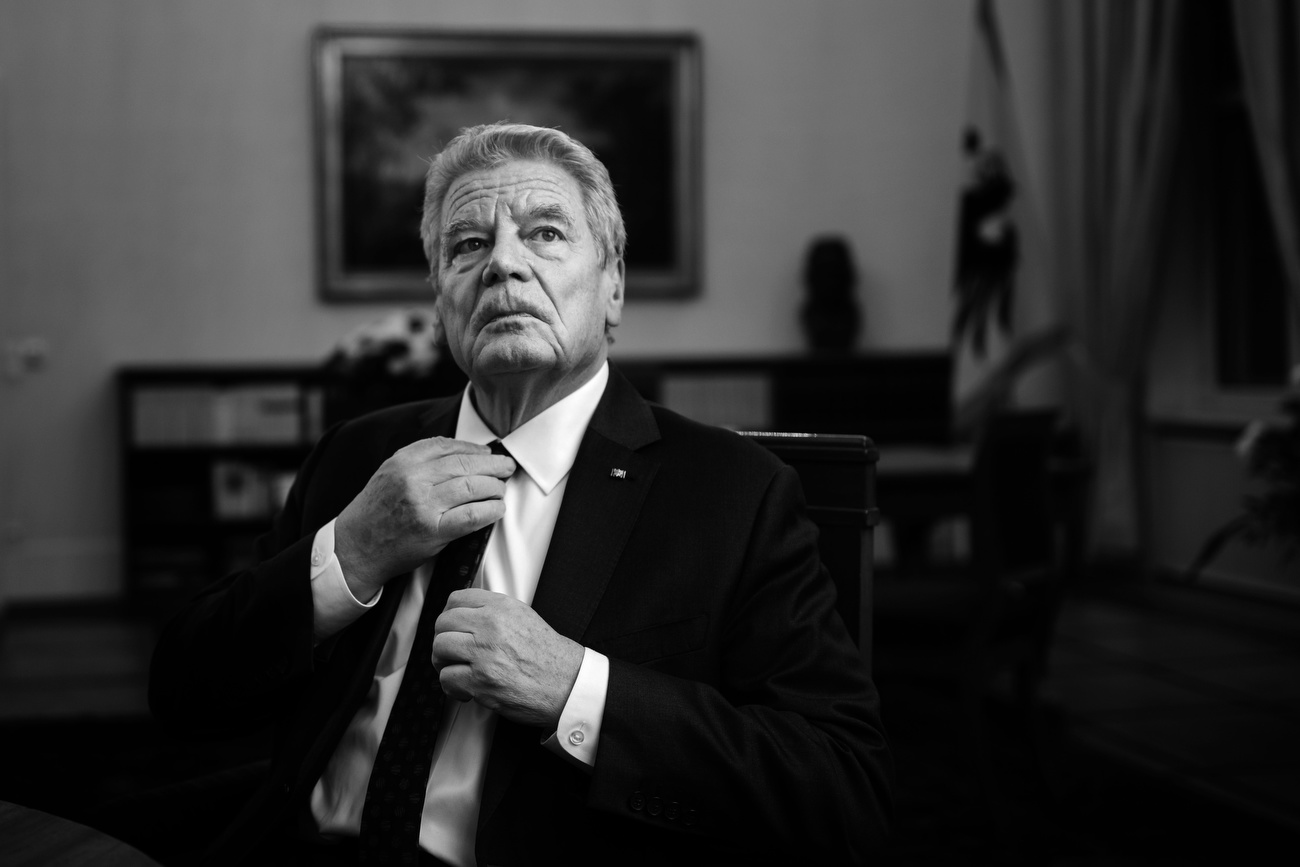 February 28, 2017 - Berlin, Germany: German President Joachim Gauck  prior to talks with journalists at Bellevue Castle. On 6 June 2016, Gauck announced he would not stand for re-election in 2017, citing his age as the reason. He will be   succeeded by the former German Foreign Minister Frank-Walter Steinmeier (SPD) on March 18th 2017.  (Hermann Bredehorst/Polaris)