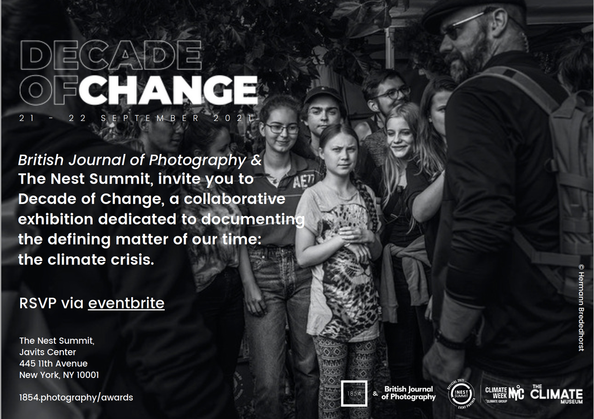 Invite to Decade of Change exhibition at Nest Summit  at Jarvis Centre  as part of New York Climate Week