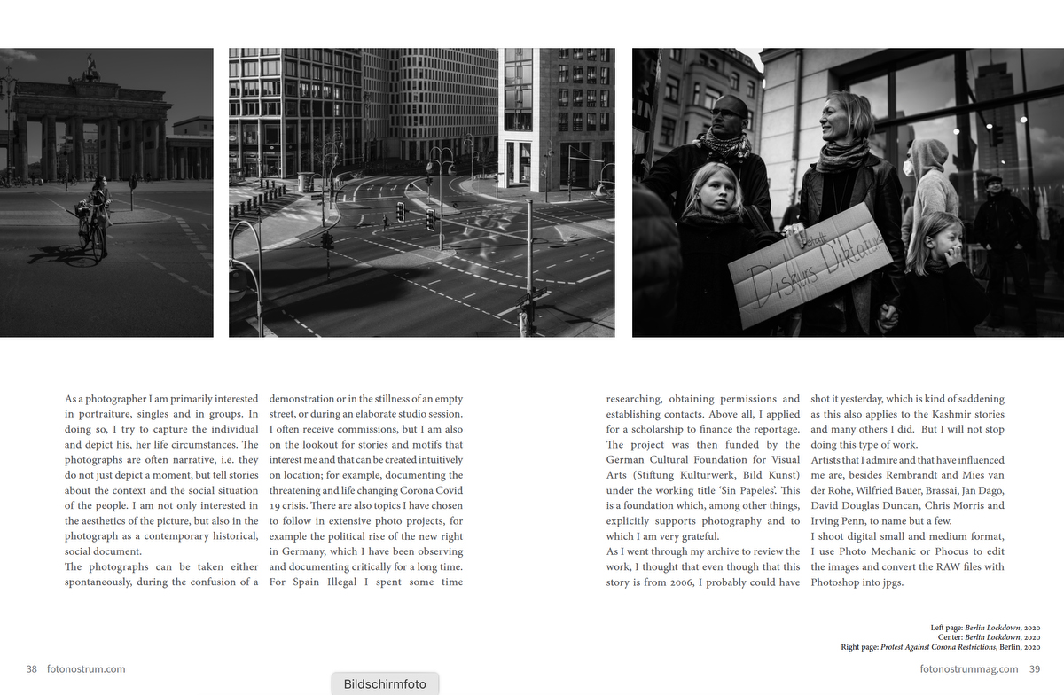Spain Fotonostrum Magazine Issue No6 Bredehorst, Crona  Pandemic Berlin