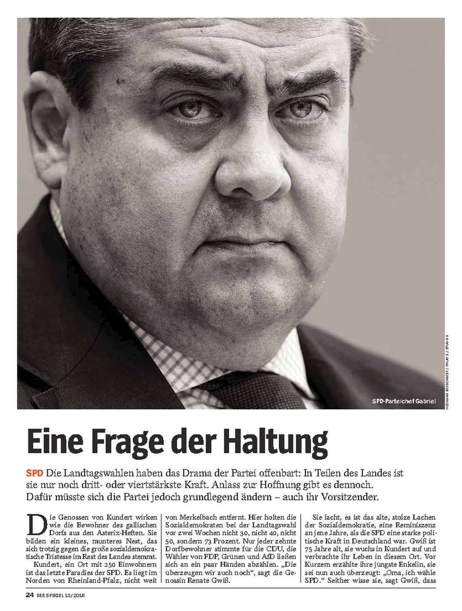 DER SPIEGEL, Federal Minister of Economics and Germanys Vice Chanellor Sigmar Gabriel (SPD) 