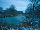 Tributary of the Spree near Tauche, frozen.