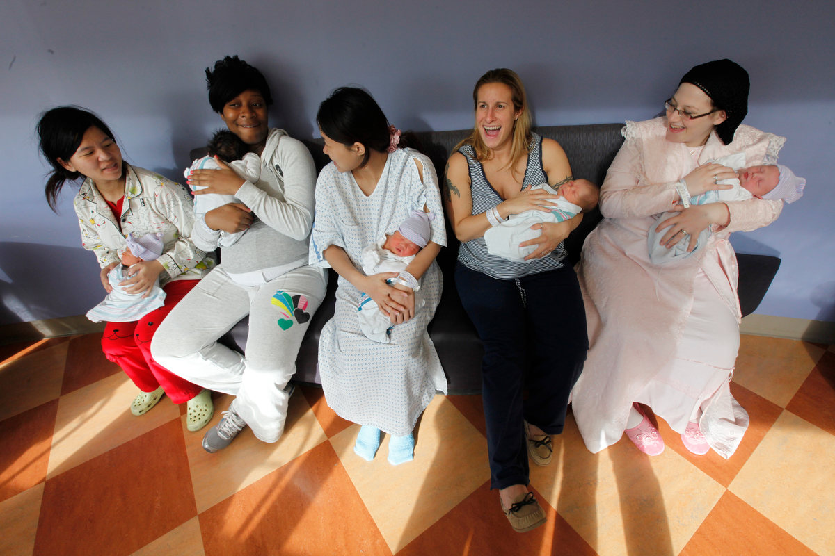 New mothers at Maimonides Hospital in Brooklyn 