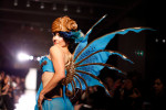 Model Sophie Denis on the runway in an edible costume designed by Vanessa's Cake Designs at the Chocolate Fashion Show