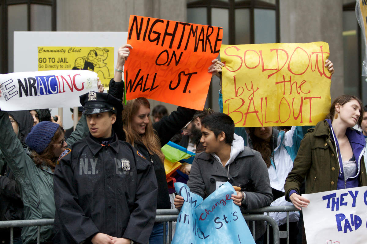 A 2009 rally against the bail out on Wall Street