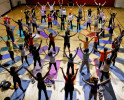Yogini Shiva Ray teaches a Rythem and Prana Yoga class at Bedford Stuyvesant's YMCA 