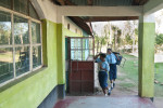 Students heading into class. St. Luke's Secondary School. 