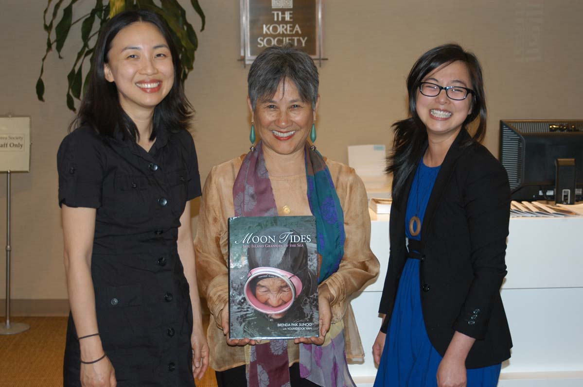 Left to right: Jinyoung Kim, author and Natalee Newcombe of New York Korea Society.