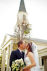 Community-Congregational-church-bride-and-groom-outside-