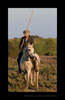 Picture of a French Guardian on a Camargue horse in Southern France. Photo by Harvey Wildlife Photography. This image has been edited to resemble an oil painting.