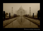 Another version of the Taj Mahal at the entrance. I made this picture in a sepia style to give the building an {quote}anchient{quote} feel as it was built in the 1600's.