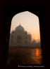 Sunrise over the Taj Mahal. 