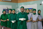 Dr Nazrul and nurses pose for a photo at Khulna hospital. Photo by Allison Joyce.