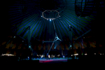 Circus workers perform during a show 