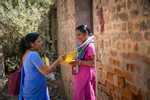 Sudha Agarrwal does outreach in a village, March 30, 2018 in Madhya Pradesh, India. Photo by Allison Joyce