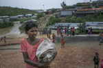 Women are seen in Balukhali Rohingya refugee camp in Cox's Bazar, Bangladesh