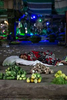 Vegetable vendors sleep at a nearly empty market on the first day of a renewed nationwide lockdown in Dhaka, Bangladesh.
