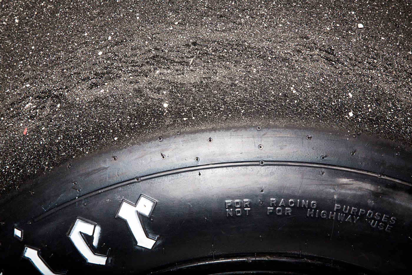 Photography detail of Racing Tire during Vintage Race at Circut of America's track located in Austin, TX.