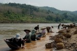 Gold mining is a prevalent source of income and work for many Laotian villagers along the banks of the Mekong River. On a good day, a single miner will collect up to 500mg of gold. 