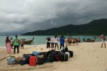 Thai tourists from the Satun province prepare for their departure back to the mainland. Many Urak Lawoi' men now use their boats to shuttle tourists to and from resorts on Koh Lipe and to larger mainland ferry service operations docked offshore in deeper water.