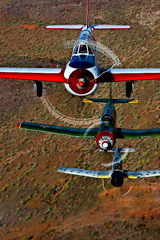 Yak-52 and Nanchang CJs in formation: "Ad hoc" - not a "display" team