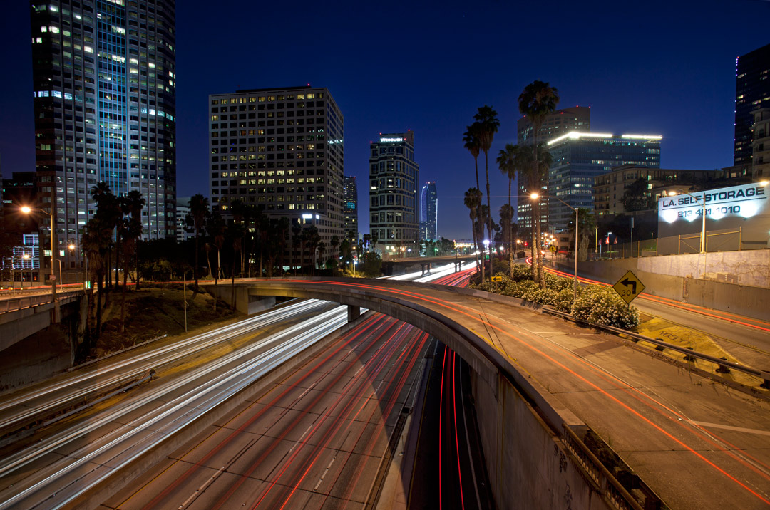 110 Freeway in the heart of Downtown - Los Angeles, CA