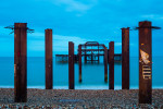 The remains of West Pier in Brighton, England.