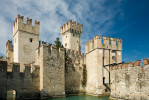 Scaliger Castle in Sirmione on Lake Garda in Lombardy.